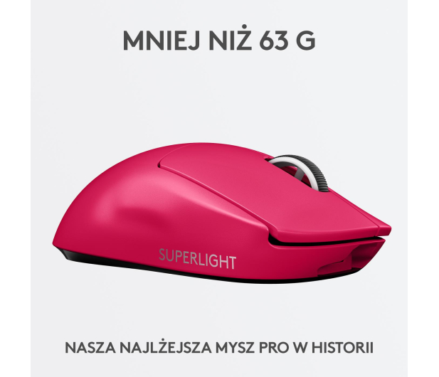 LOGITECH Mysz bezprzewodowa G Pro X Superlight Magenta 910-005956 - 719874 - zdjęcie 5